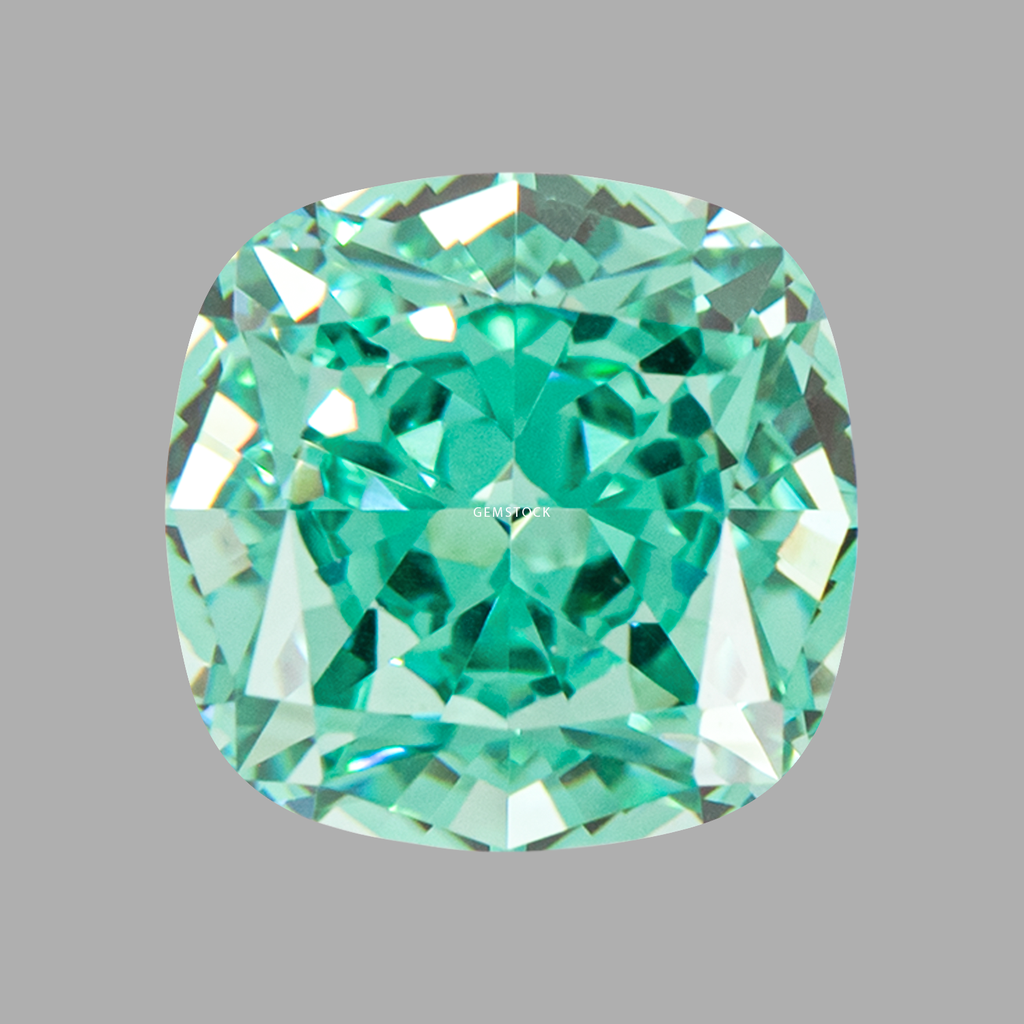Cubic Zirconia | Cushion | 10x10 | Paraiba Green | G-033