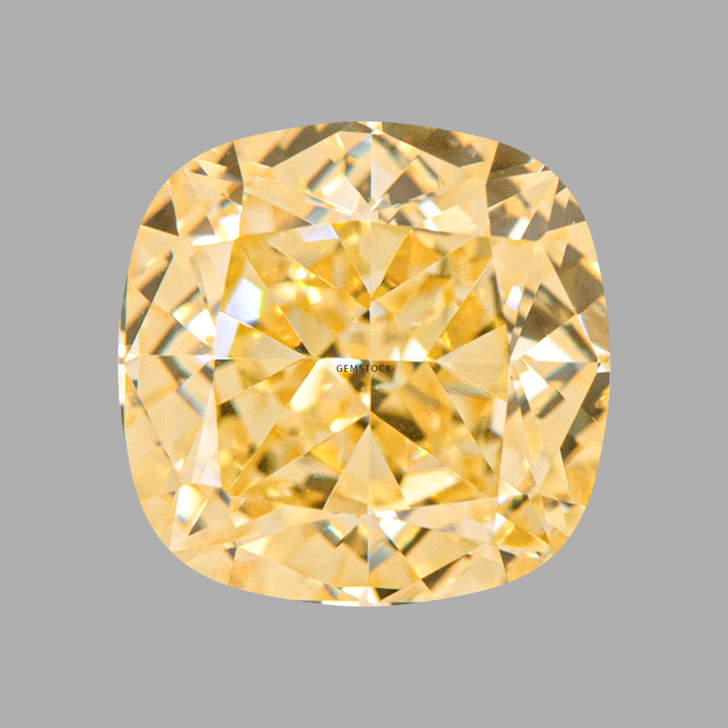 Cubic Zirconia | Cushion | 10x10 | Vivid Yellow | G-024