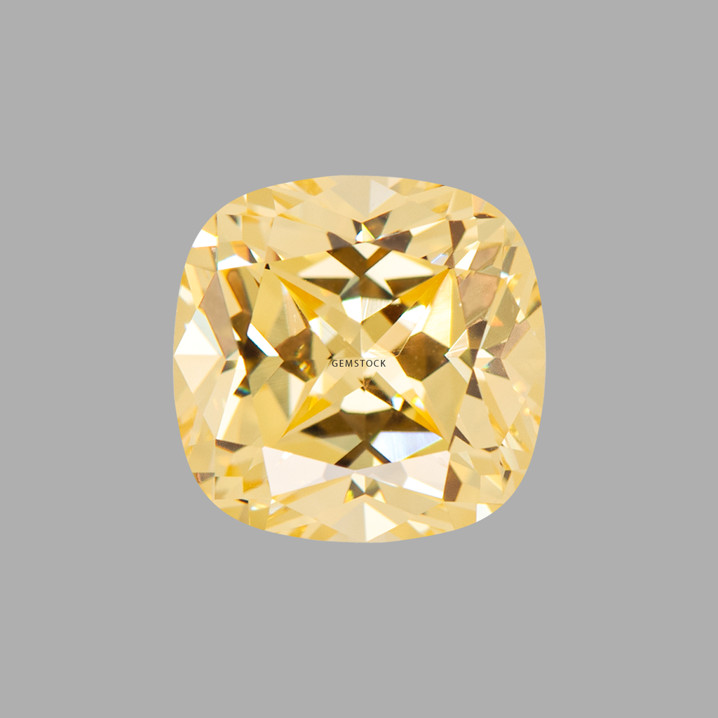 Cubic Zirconia | Cushion | 5x5 | Canary Yellow | G-023