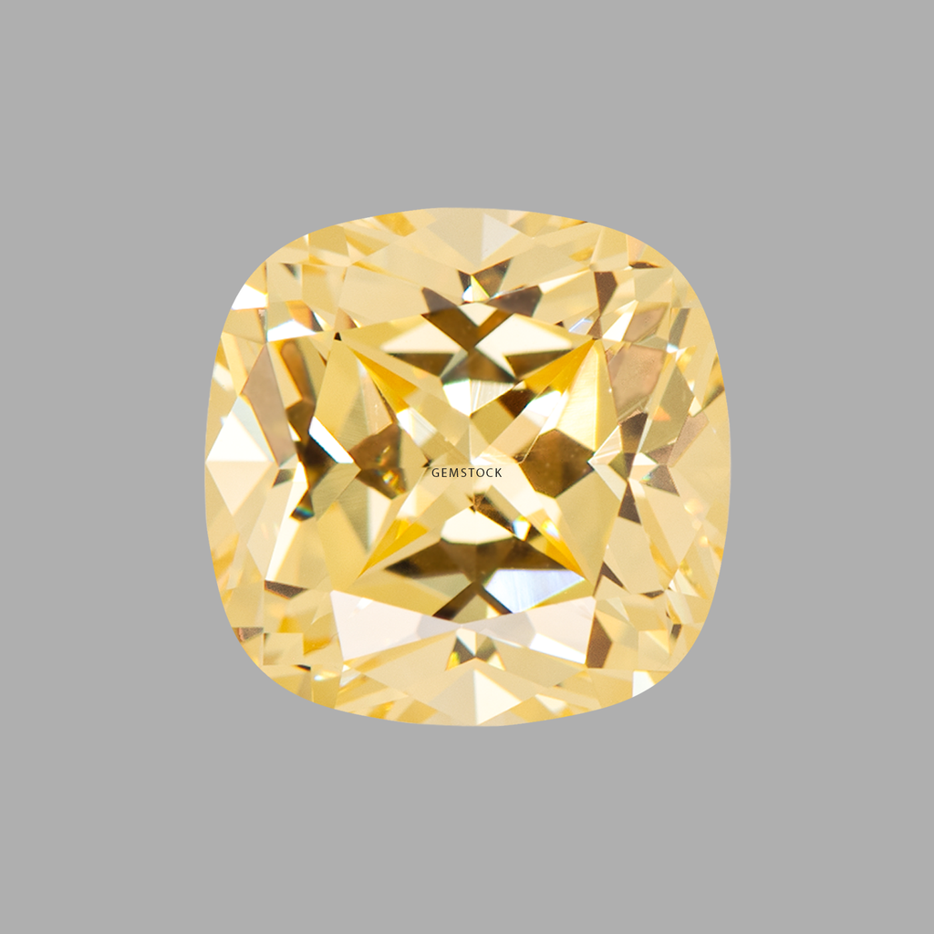 Cubic Zirconia | Cushion | 8x8 | Canary Yellow | G-023