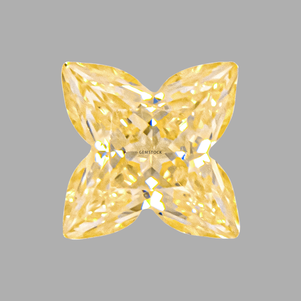 Cubic Zirconia | Flower Lily | 9x9 | Canary Yellow | G-023