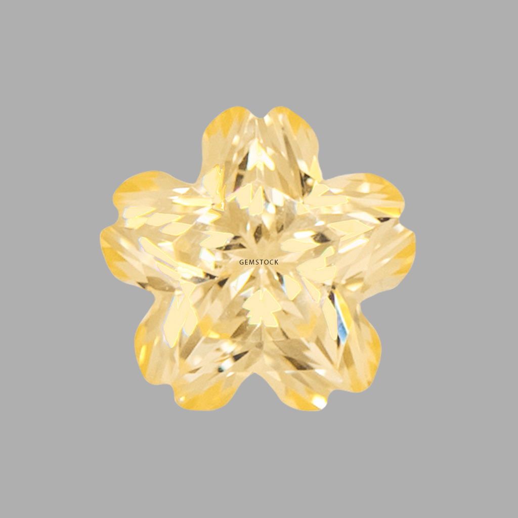 Cubic Zirconia | Flower Sakura | 9x9 | Canary Yellow | G-023