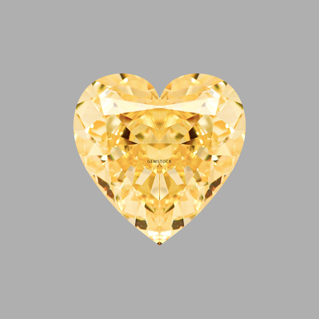 Cubic Zirconia | Heart | 6x6 | Canary Yallow G-023