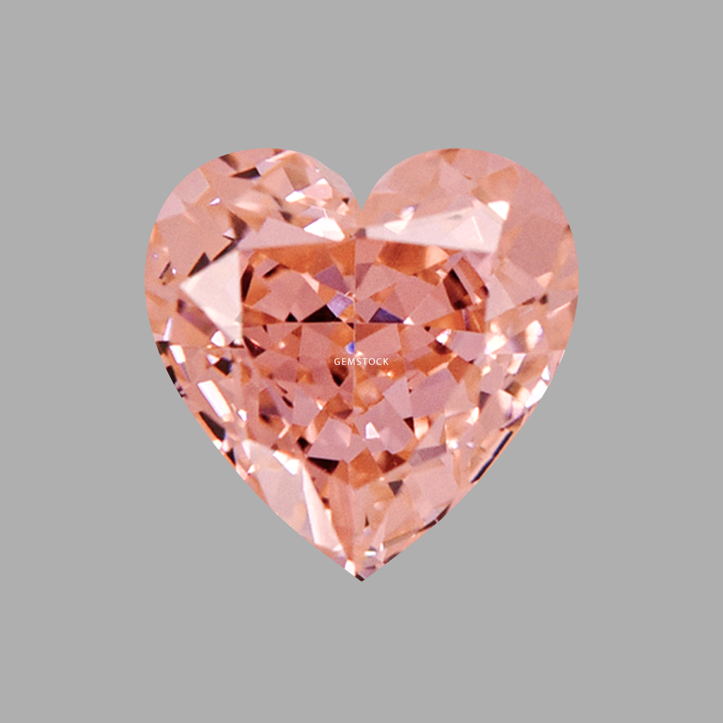 Cubic Zirconia | Heart | 8x8 | Peach | G-01