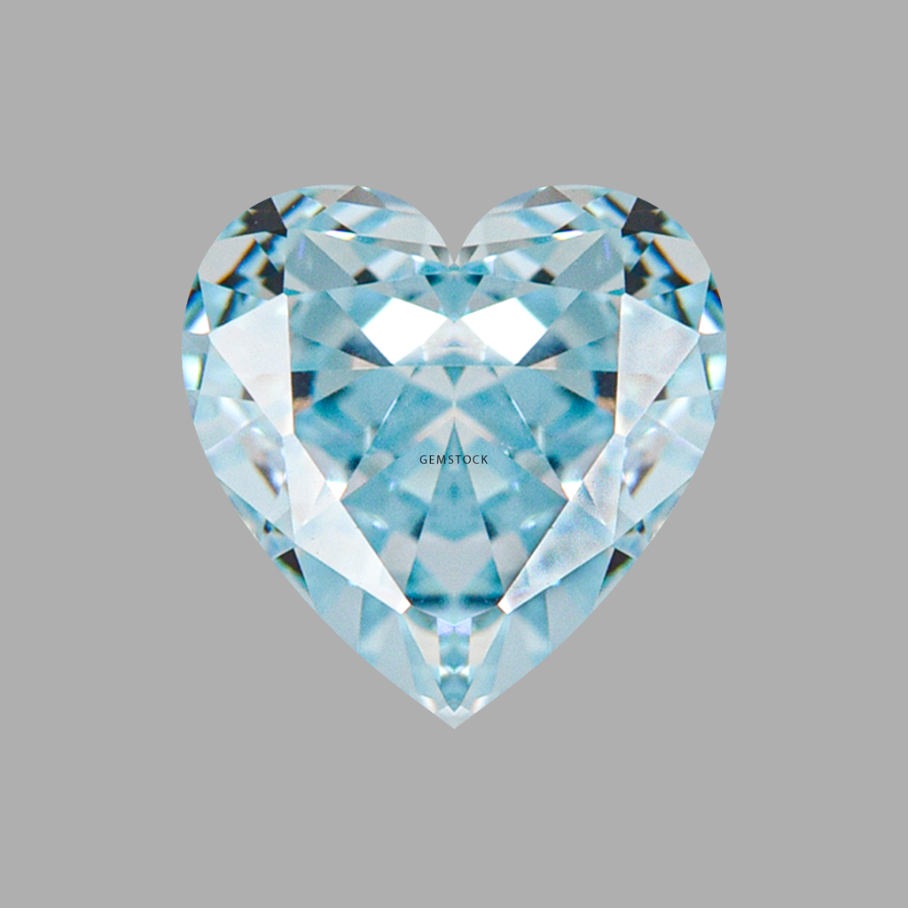 Cubic Zirconia | Heart | 8x8 | Sky Blue | G-048