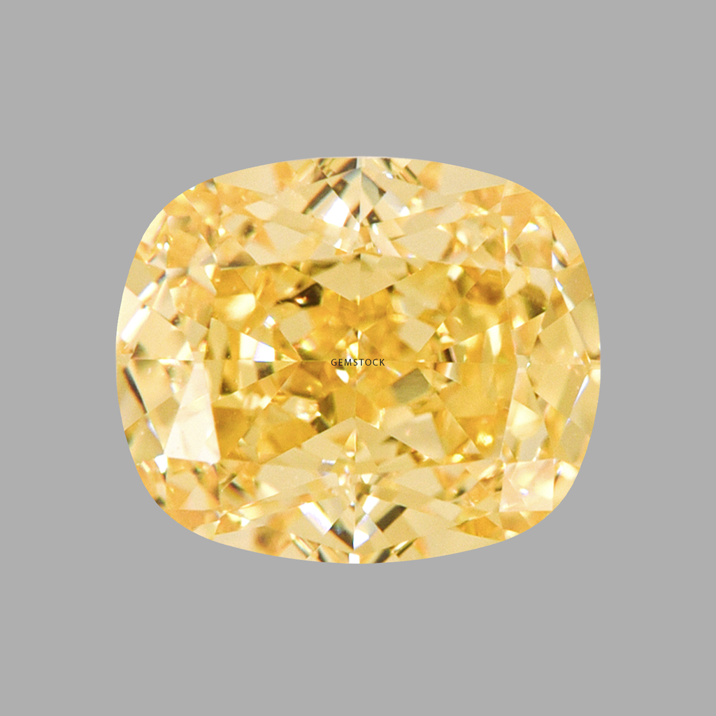 Cubic Zirconia | Long Cushion | 10x12 | Vivid Yellow | G-024