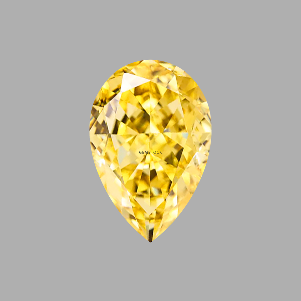 Cubic Zirconia | Pear | 5x8 | Vivid Yellow | G-024